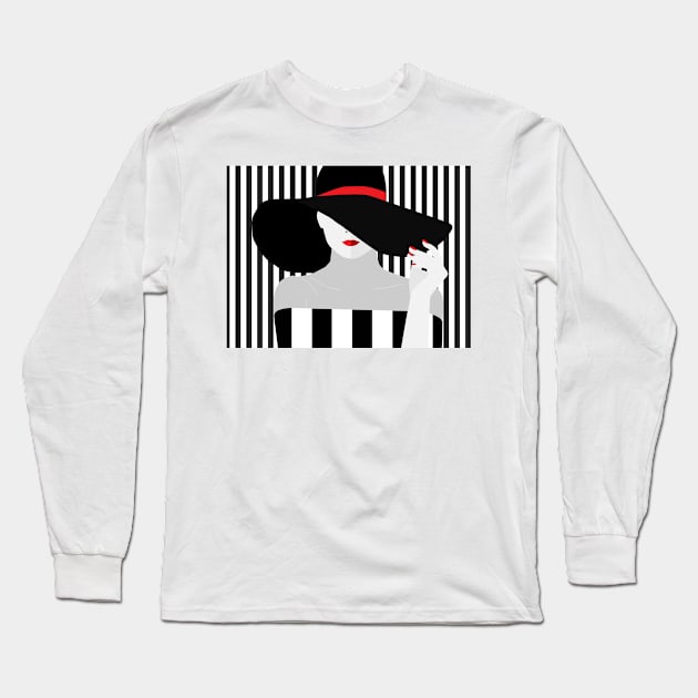 Modern Girl Pop Art Long Sleeve T-Shirt by jrepkin